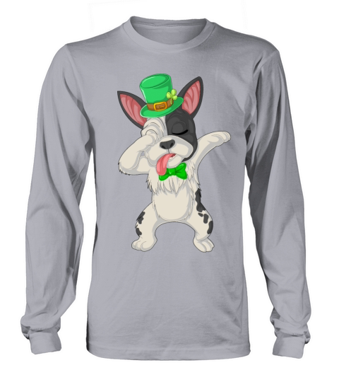 dabbing french bulldog st patricks day Men's Long Sleeve