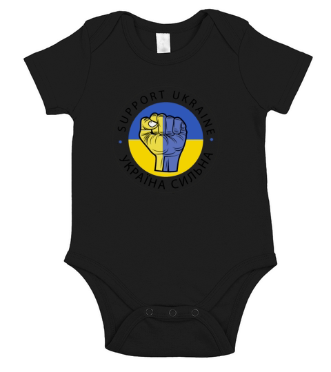 Support Ukraine Strong War Conflict Russia Short Sleeve Baby One-Piece