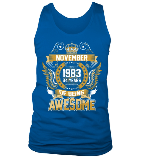November 1983 34 Years Of Being Awesome Men's Tank Top