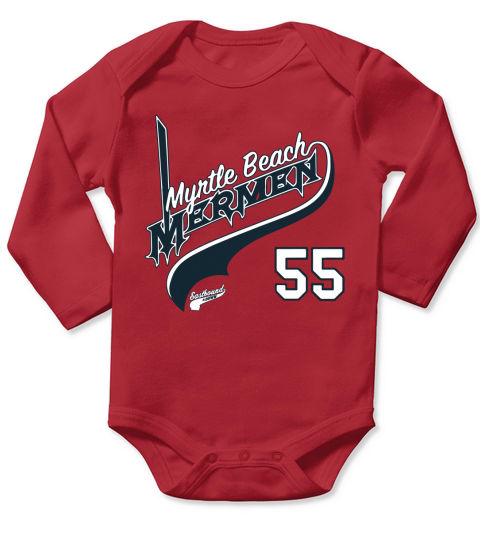 Eastbound And Down Myrtle Beach Mermen Logo 55 Carolina Long Sleeve Baby One-Piece