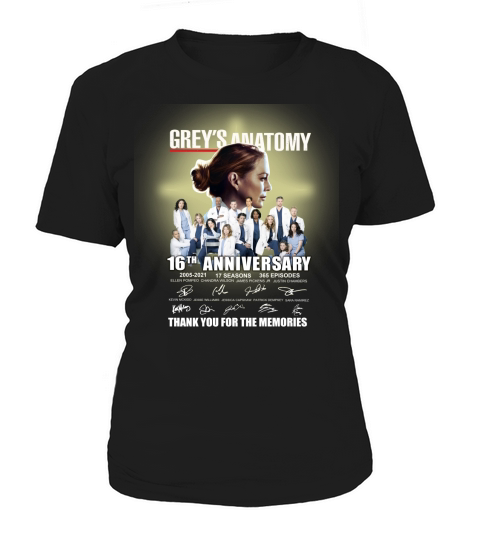 Greys Anatomy 11th Anniversary 2005 2021 17 Seasons 365 Episodes Thank You For The Memories Signatures Women's T-Shirt