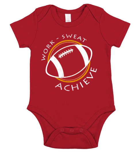 Work Sweat Achieve Cool Football Statement Gift Short Sleeve Baby One-Piece