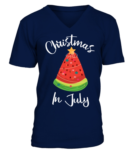 Christmas In July Watermelon Xmas Tree Summer 2021 Men's V-Neck T-shirt