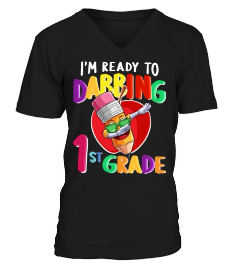 i m ready to dabbing 1st grade Back To School Gift Men's V-Neck T-shirt