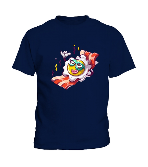 Fried egg in beach funny sunglasses Kids T-Shirt