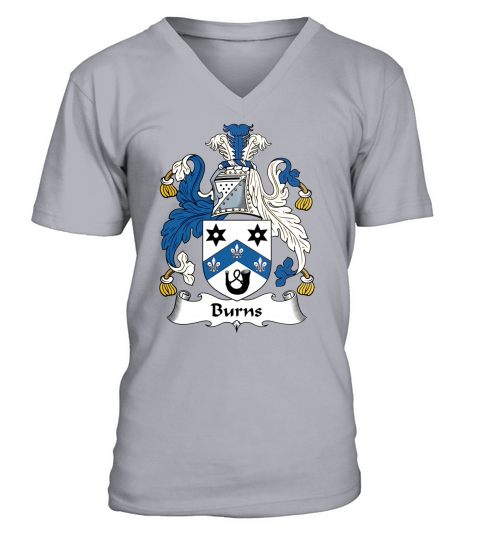 Burns Family Crest Scottish Family Crests V-Neck T-shirt