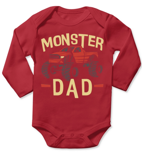 Retro Vintage Monster Dad Truck Long Sleeve Baby One-Piece