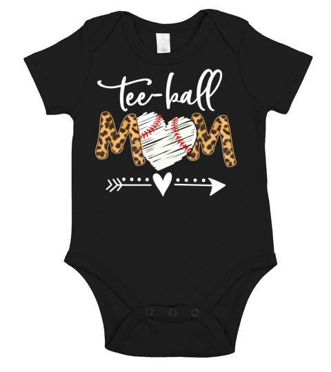 Teeball Mom Leopard Ball Mom Mothers Day Short Sleeve Baby One-Piece