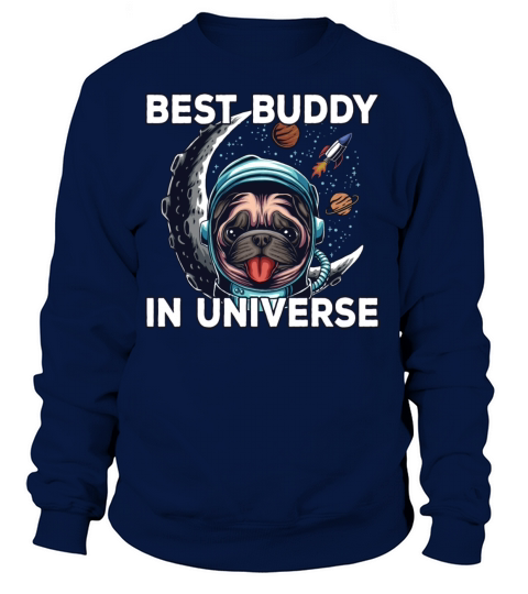 Outer Space Astronaut Pug Retro Design Women's Sweatshirt