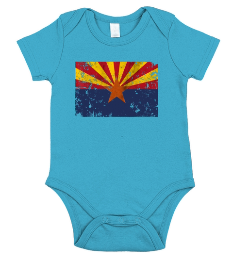 The Original Vintage Distressed Arizona Flag Short Sleeve Baby One-Piece