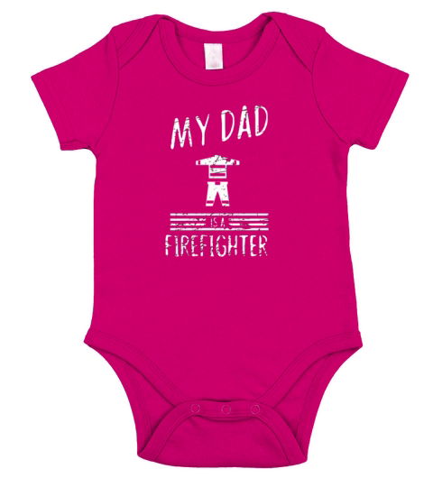 My dad is a firefighter - fire department Short Sleeve Baby One-Piece