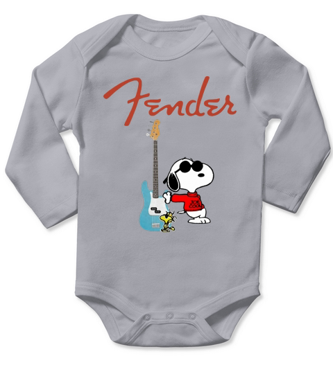 Snoopy Guitar Player Fender Long Sleeve Baby One-Piece