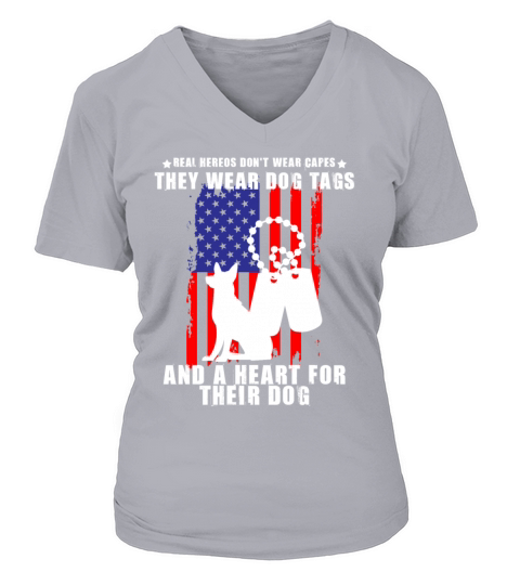 Real Heroes wear Dog Tags Veteran Coming Home Gift Women's V-Neck T-shirt