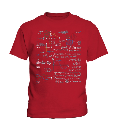 Math T-Shirt Teacher Formulas Cheat Sheet Cool Geek Nerd Tee Kids T-Shirt