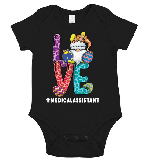 Medical Assistant Gnome Bunny Day Easter Sunday Short Sleeve Baby One-Piece