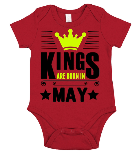 Kings Are Born In May Short Sleeve Baby One-Piece