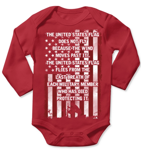 United States flag Last breath of military member Long Sleeve Baby One-Piece