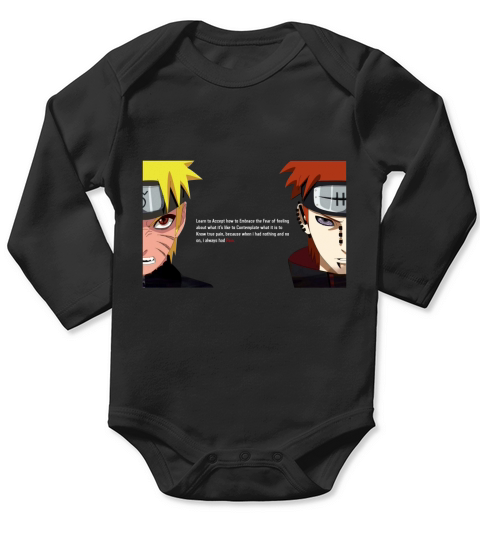 Naruto und Schmerz-Zitat Long Sleeve Baby One-Piece