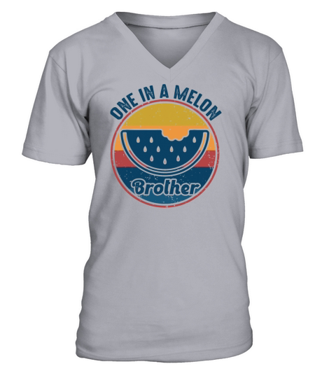 Family summer Watermelon Vintage One In A Melon Men's V-Neck T-shirt