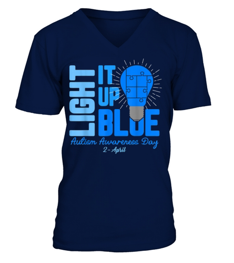 Light It Up Blue Autism Awareness Kids Men Women c Men's V-Neck T-shirt