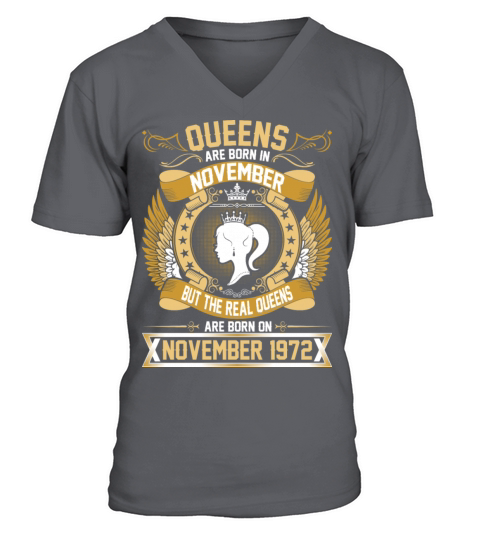 The Real Queens Are Born On November 1972 Men's V-Neck T-shirt