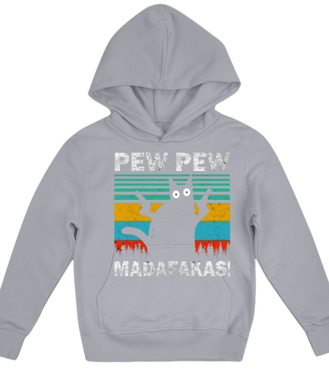 CAT PEW PEW MADAFAKAS VINTAGE SHIRT Kids Hoodie