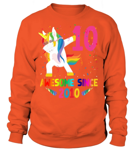 Awesome Since 2010 10 Years Old 10th Birthday Unic Men's Sweatshirt
