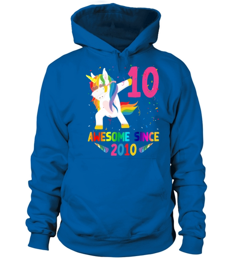 Awesome Since 2010 10 Years Old 10th Birthday Unic Men's Hoodie