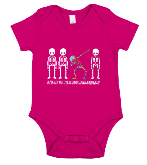 Autism Dabbing skeletons it’s ok to be a little different shirt Short Sleeve Baby One-Piece