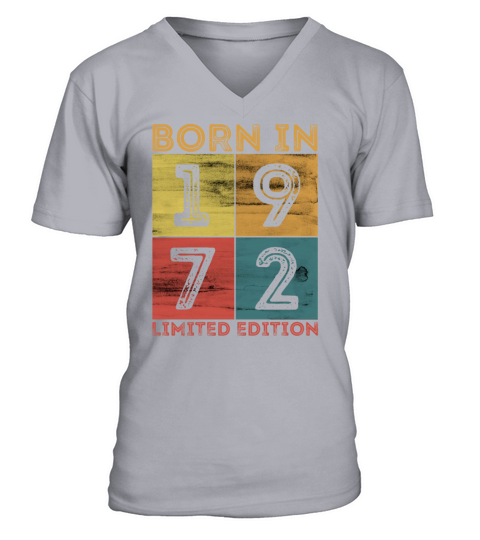 50th Birthday Born In 1972 Limited Edition Vintage Men's V-Neck T-shirt