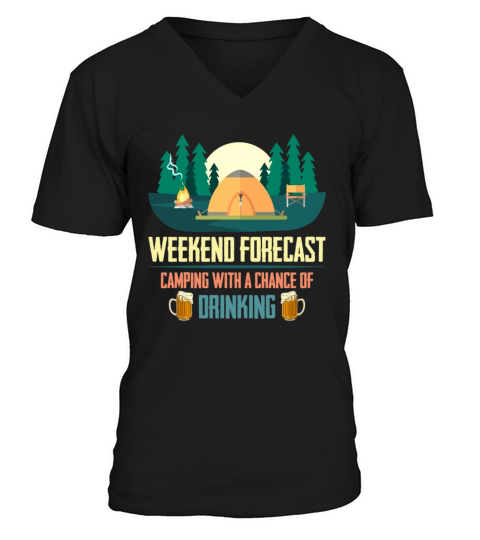 Weekend Forecast Fishing with change of Drinking Men's V-Neck T-shirt