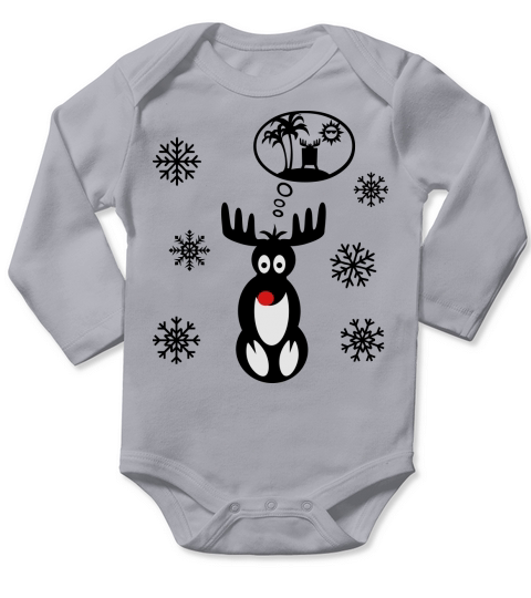 Rudolphs Christmas Dream Long Sleeve Baby One-Piece