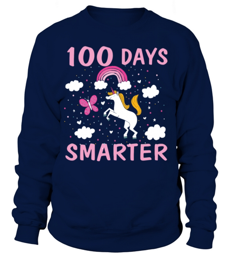 100 Days Smarter Unicorn 100 Days of School T Sh Women's Sweatshirt