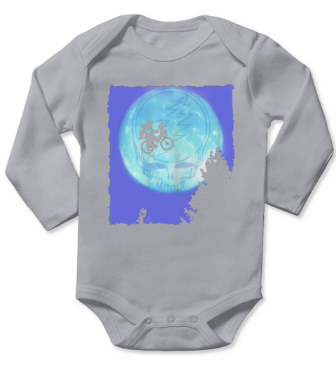 Bear Cycling The Moon Grateful Dead Long Sleeve Baby One-Piece