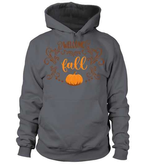 Welcome fall quote with decoration and pumpkin Women's Hoodie