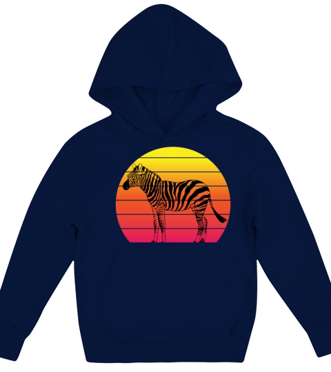 Zebra Animals Black And White Striped Coat Specie Kids Hoodie