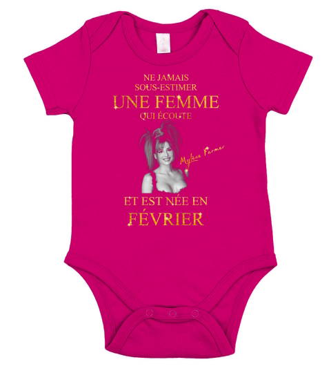 Myle?ne Farmer Une femme est née en fevrier Short Sleeve Baby One-Piece