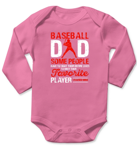 Baseball Dad Meet their Favorite Player Long Sleeve Baby One-Piece