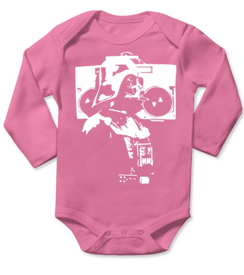 Darth Vader With Boom Box Long Sleeve Baby One-Piece