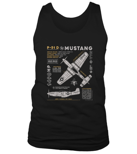 P51 Mustang North American Aviation Vintage Fighter Plane Tank Top Unisex