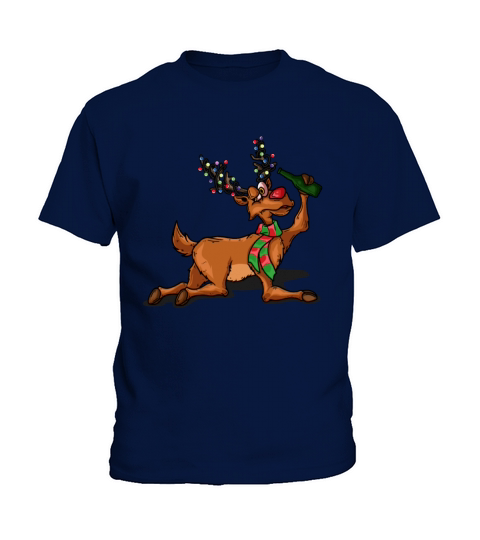Christmas Drunk Reindeer Mask X-Mas 2020 Kids T-Shirt