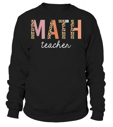 Leopard Math Teacher Cute Back to School Supplies Women's Sweatshirt