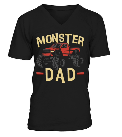 Retro Vintage Monster Dad Truck Men's V-Neck T-shirt