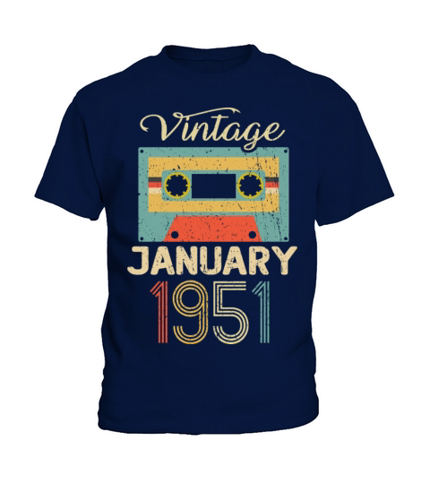 Vintage January 70 Year 1951 70th Birthday Gift Kids T-Shirt