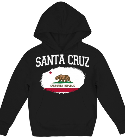 Santa Cruz Ca California Flag Vintage Usa Sports M Kids Hoodie