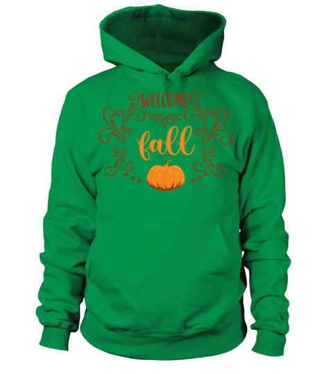 Welcome fall quote with decoration and pumpkin Men's Hoodie