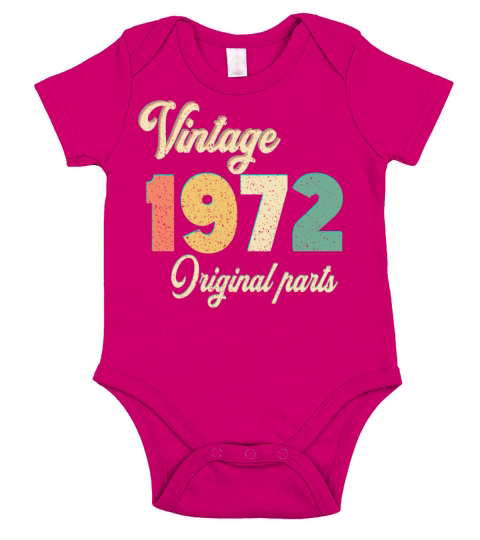 vintage 1972 original parts birthday gift idea Short Sleeve Baby One-Piece