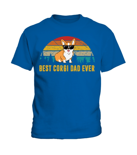 Dog Vintage Best Corgi Dad ever Daddy Fathers day Kids T-Shirt