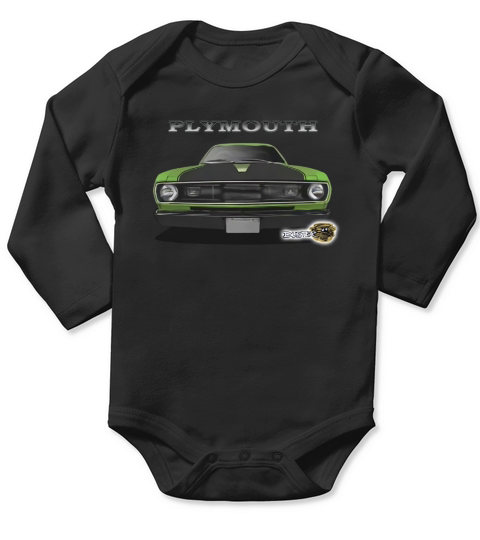 1970s Plymouth Duster Front Green Long Sleeve Baby One-Piece