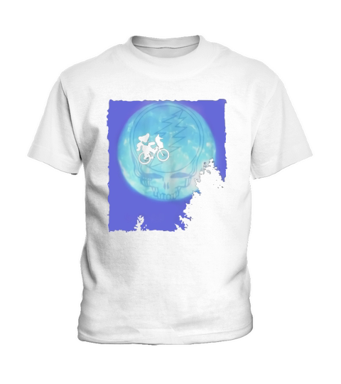 Bear Cycling The Moon Grateful Dead Kids T-Shirt